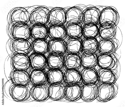 Hand drawn scribble symbols isolated on white. Doodle style sketched bubble shapes. Monochrome vector design elements.