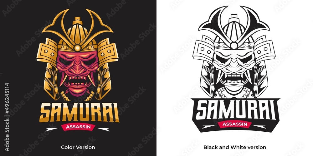 samurai assassin esport logo mascot design - obrazy, fototapety, plakaty 