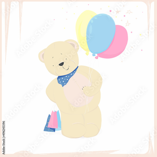 bear with balloon