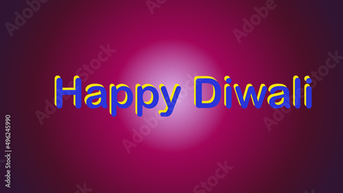 Happy Diwali written on pink background with reflection. © Take4Studio