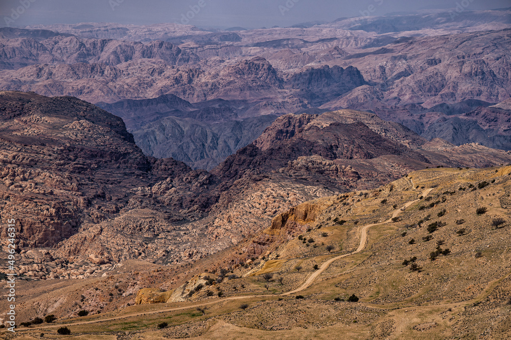 Desert landscape of the mountains of Edom, Jordan.
