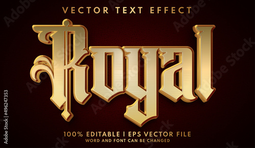 Royal and gold editable text effect photo