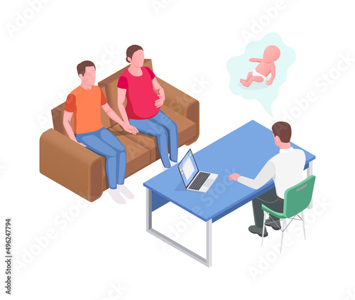 Pregnancy Isometric Icon