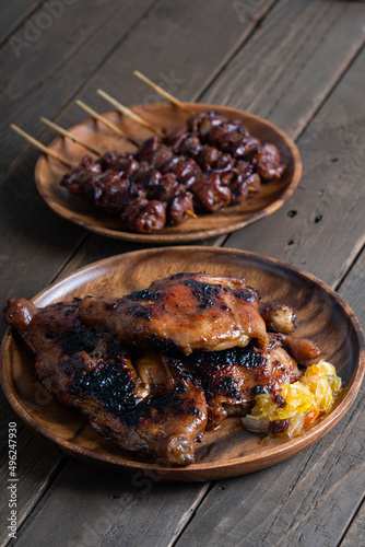 chicken gizzard also known as batikulon barbecue; a famous street food in the Philippines