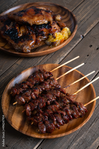 chicken gizzard also known as batikulon barbecue; a famous street food in the Philippines