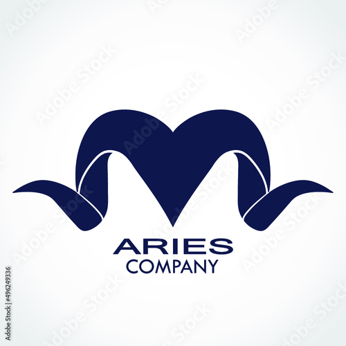 stylized shape aries head logo
