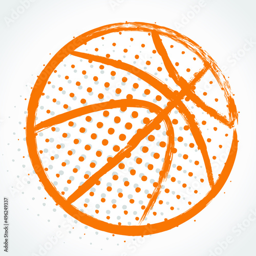 basketball ball stylized color paintbrush symbol