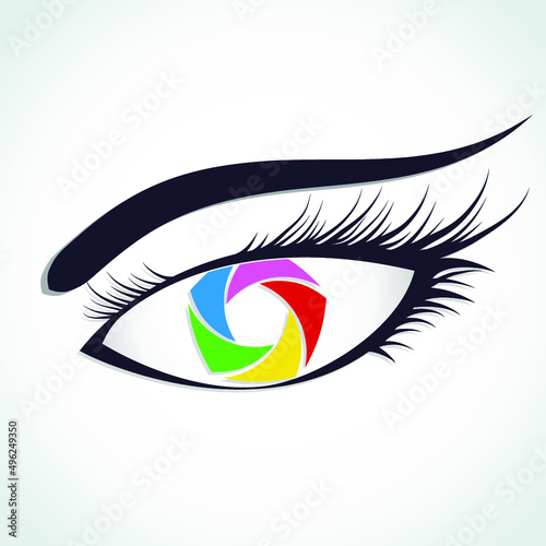 eye with color camera shutter