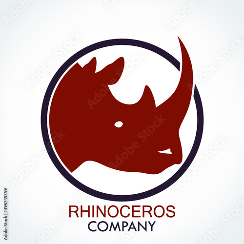 color rhinoceros head circle logo