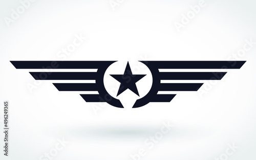 silhouette winged star branding simbol