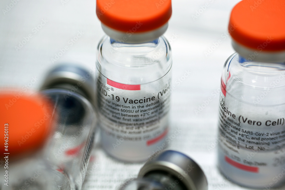 Cairo, Egypt. September 1 2021 CoronaVac vaccine, Covid19 vaccination