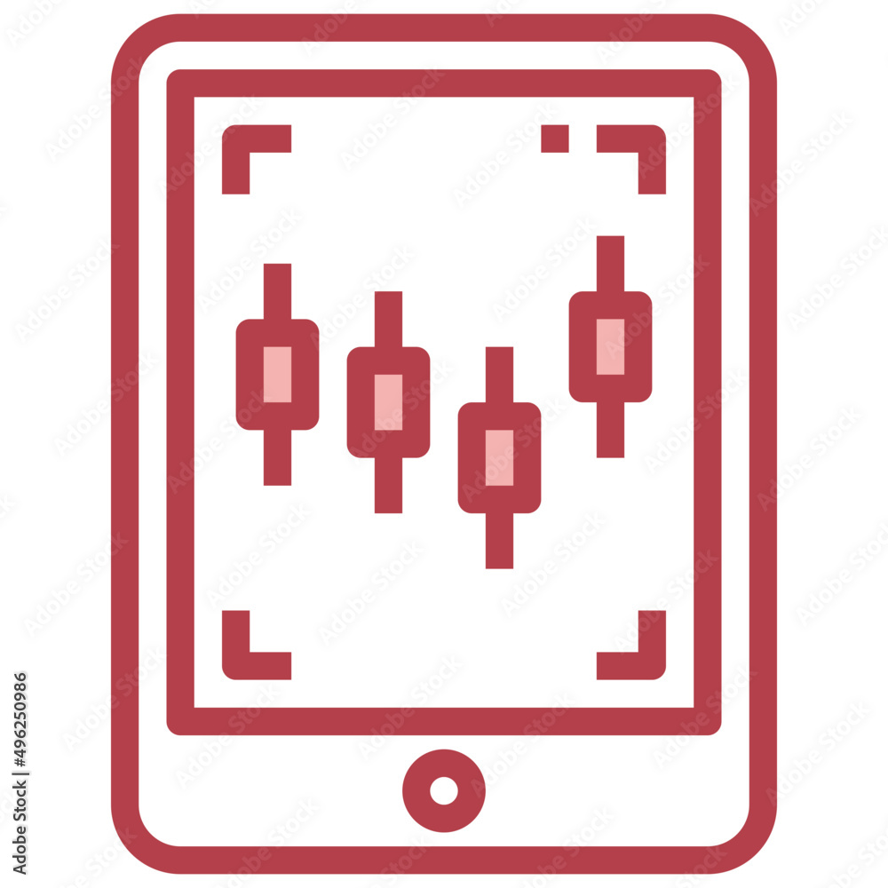 IPAD red line icon,linear,outline,graphic,illustration IPAD red line icon,linear,outline,graphic,illustration