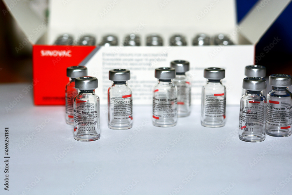 Cairo, Egypt. August 31 2021 CoronaVac vaccine, a Covid19 vaccination