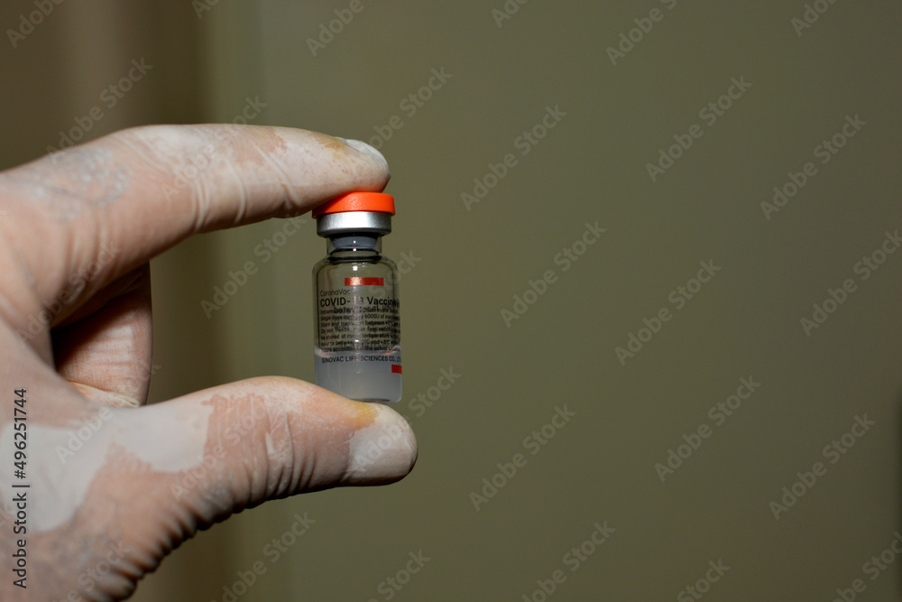 Cairo, Egypt. August 31 2021 CoronaVac vaccine, a Covid19 vaccination
