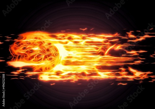 爆発する火の玉のイラスト