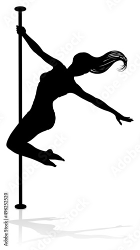 Pole Dancing Woman Silhouette
