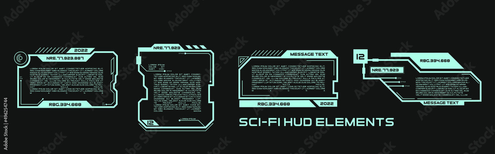 Digital callouts titles. Set of templates, modern banners of lower third for presentation. HUD, UI, GUI futuristic frame user interface screen elements set. Set with call outs communication.