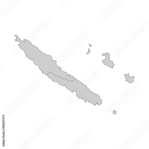 Outline political map of the New Caledonia. High detailed vector illustration. photo