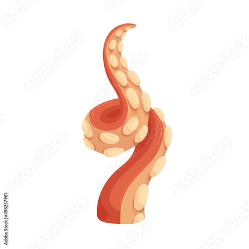 Octopus kraken tentacle. Twisted limb of ocean underwater monster. Giant sea ...
