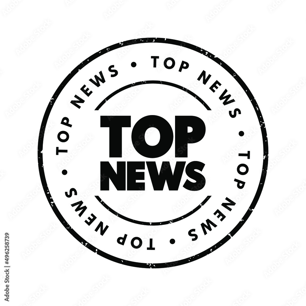 Top News text stamp, concept background
