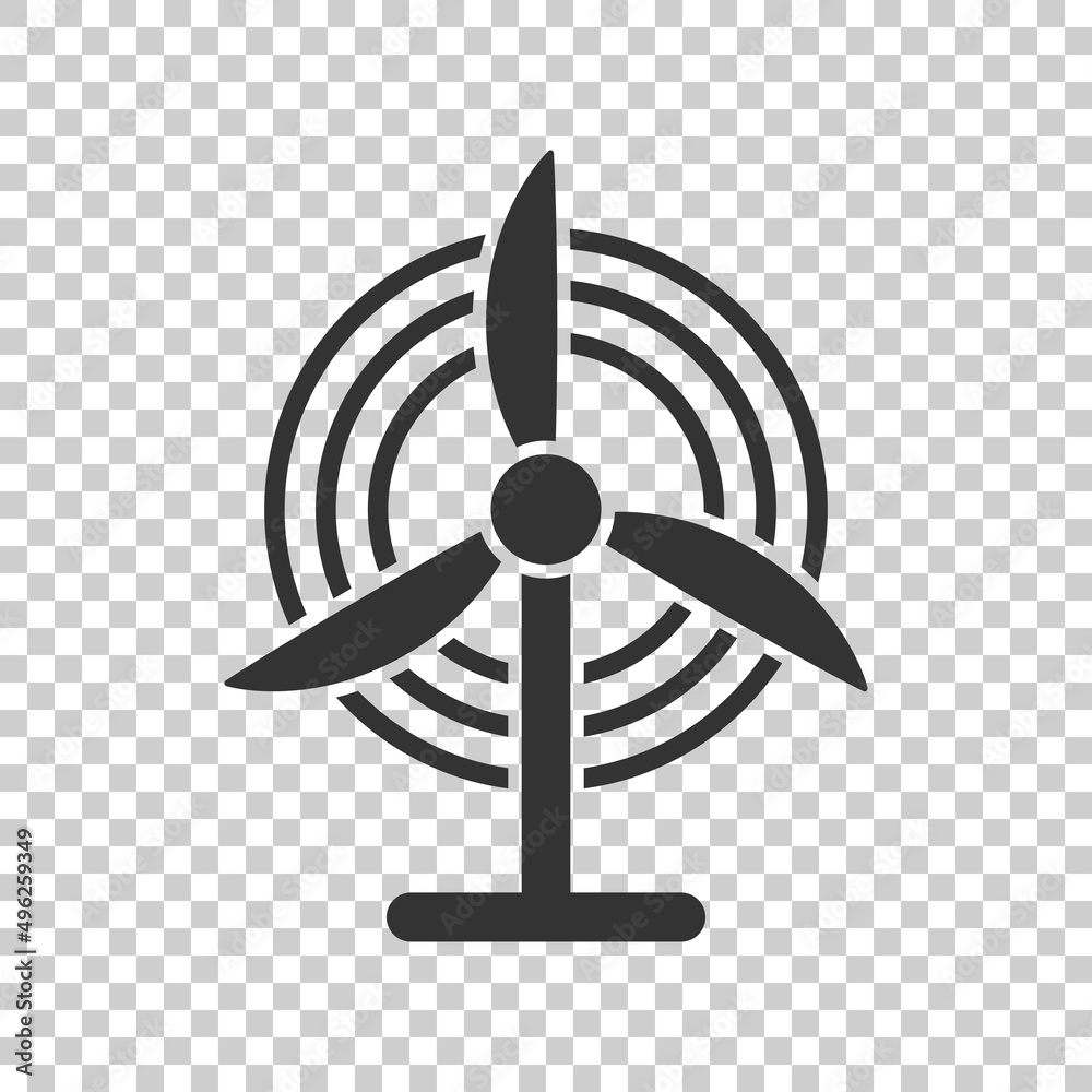 Wind power plant icon in flat style. Turbine vector illustration on white isolated background. Air energy sign business concept. Wind power plant icon in flat style. Turbine vector illustration on white isolated background. Air energy sign business concept.