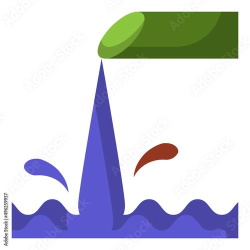 Simple water flat icon, water and drop related concept on the white background