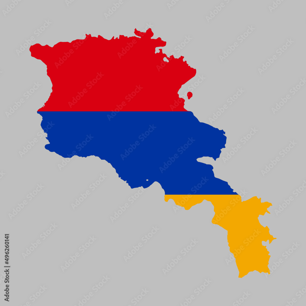 Armenia flag inside the Armenian map borders vector illustration Armenia flag inside the Armenian map borders vector illustration