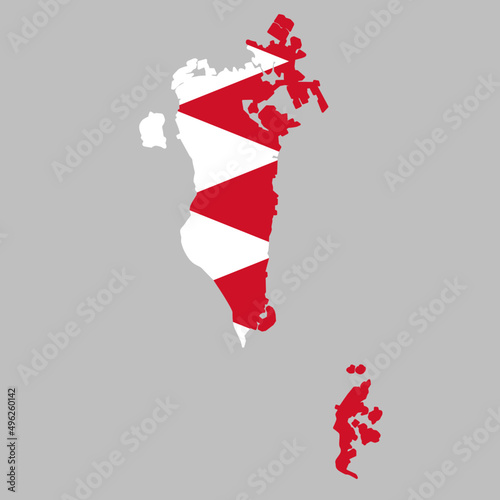 Bahrain flag inside the Bahraini map borders vector illustration 