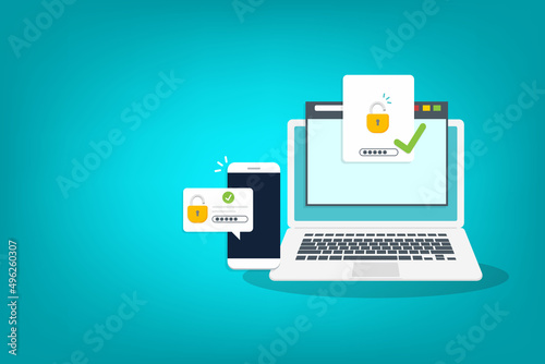 Two Factor Authentication , Multi-Factor Authentication Security Concept 