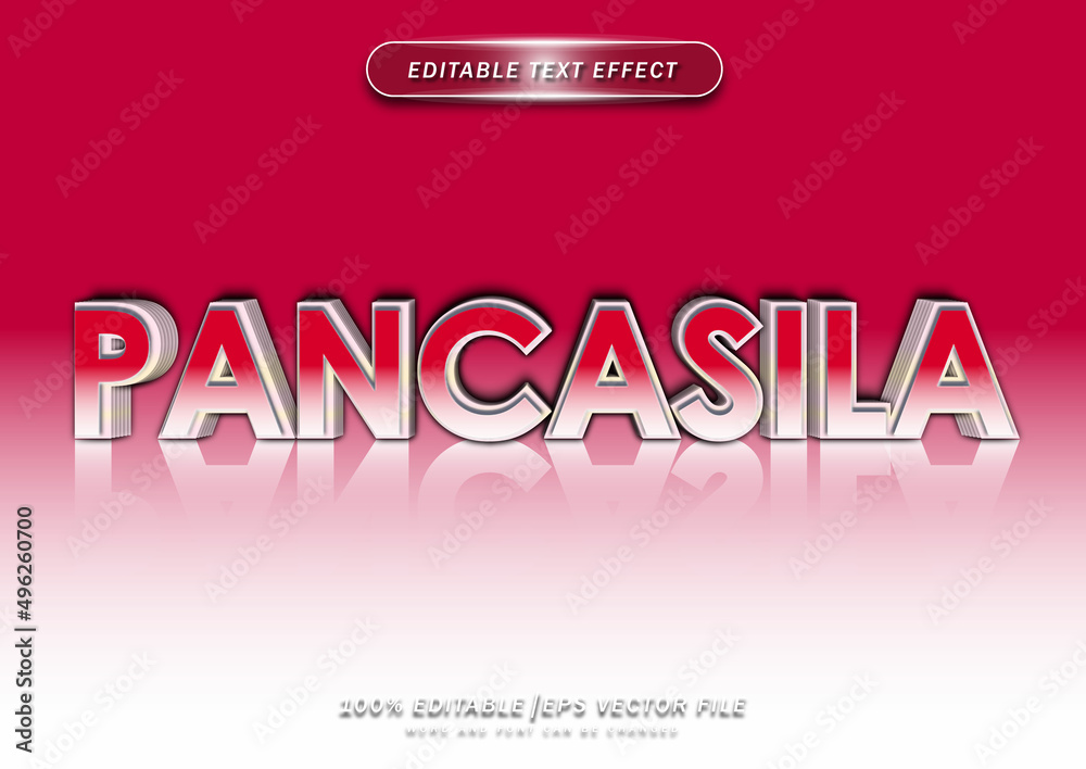 Indonesian independence day. Pancasila editable text effect