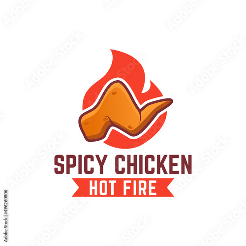 spicy chicken logo vector illustration