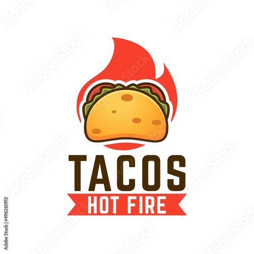hot tacos logo vector illustration