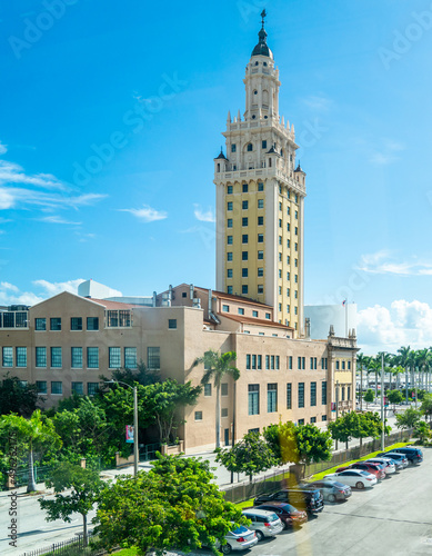 View of downtown Miami USA with Freedom Tower photo