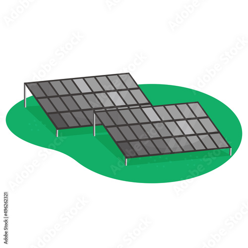 Vector illustration of solar power generation.
