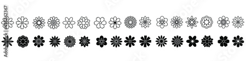 Flowers icon vector set. garden illustration sign collection. Flora symbol or logo. photo