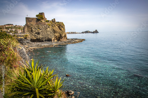 castle on the coast, cyclops coast, aci castello, sicily, italy, europe, catania photo