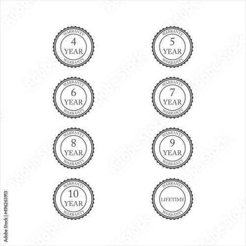 Warranty icon, years warranty label - vector illustration.