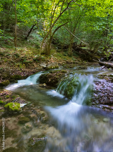 Fototapeta Naklejka Na Ścianę i Meble -  beautiful waterfall in the mountain gorge