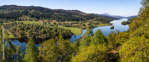 Aerial view of Loch Tummel, Pitlochry, Perth and Kinross, Scotland, UK photo