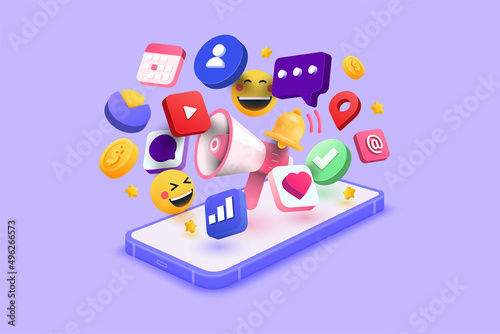 Modern 3d illustration of Digital Marketing concept