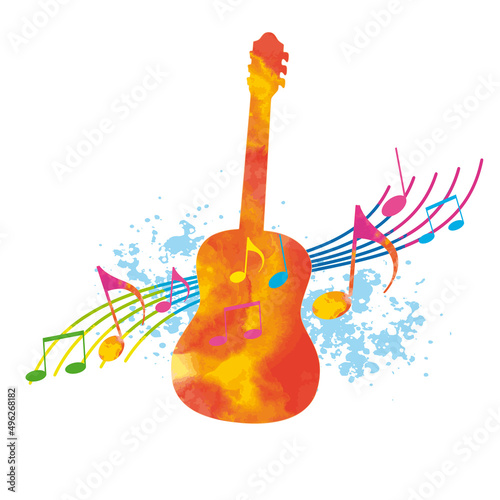 Musik graphic with guitar.