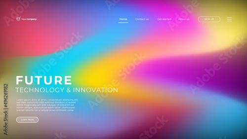 Blurred backgrounds with modern abstract blurred color gradient patterns. Smooth templates collection for landing page, web, brochures, posters, banners, flyers and cards. Vector illustration. 