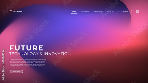 Blurred backgrounds with modern abstract blurred color gradient patterns. Smooth templates collection for landing page, web, brochures, posters, banners, flyers and cards. Vector illustration. 