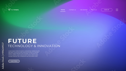 Blurred backgrounds with modern abstract blurred color gradient patterns. Smooth templates collection for landing page, web, brochures, posters, banners, flyers and cards. Vector illustration. 