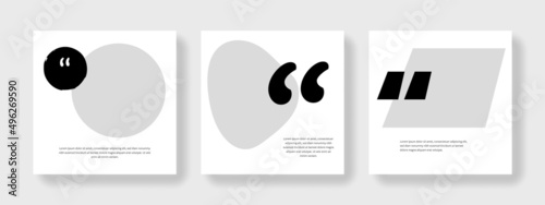 Minimalist quote business social media, clean and editable layouts for instagram and facebook, square templates for company, corporate graphic with place for photos