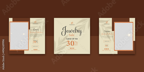 jewelry set social media post banner design template 