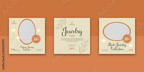 jewelry social media post instagram banner design template 