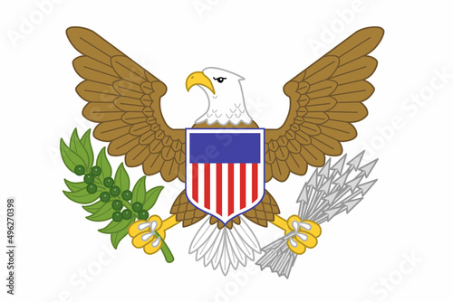 The bald eagle is the symbol of America. Vector illustration.