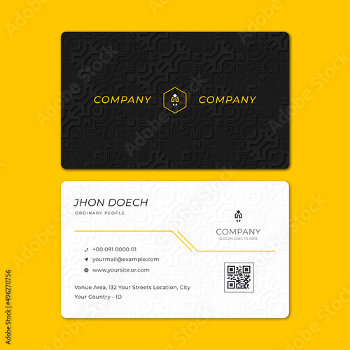 minimal and professional black white business card template