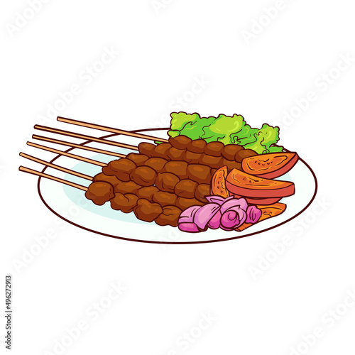 hand drawn sate food 1